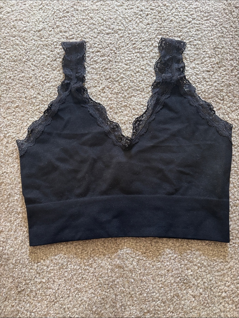 Bozzolo Black Lace Trim Bralette